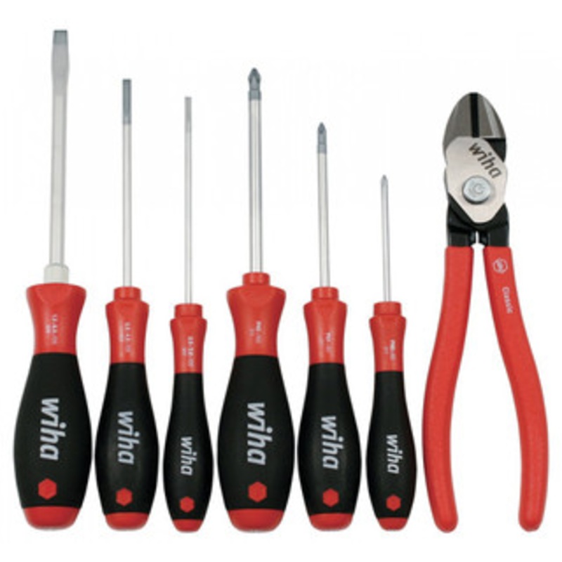 Wiha Vinyl Grip BiCut with Slotted and Phillips Screwdrivers 7 Piece Set – 32644-1