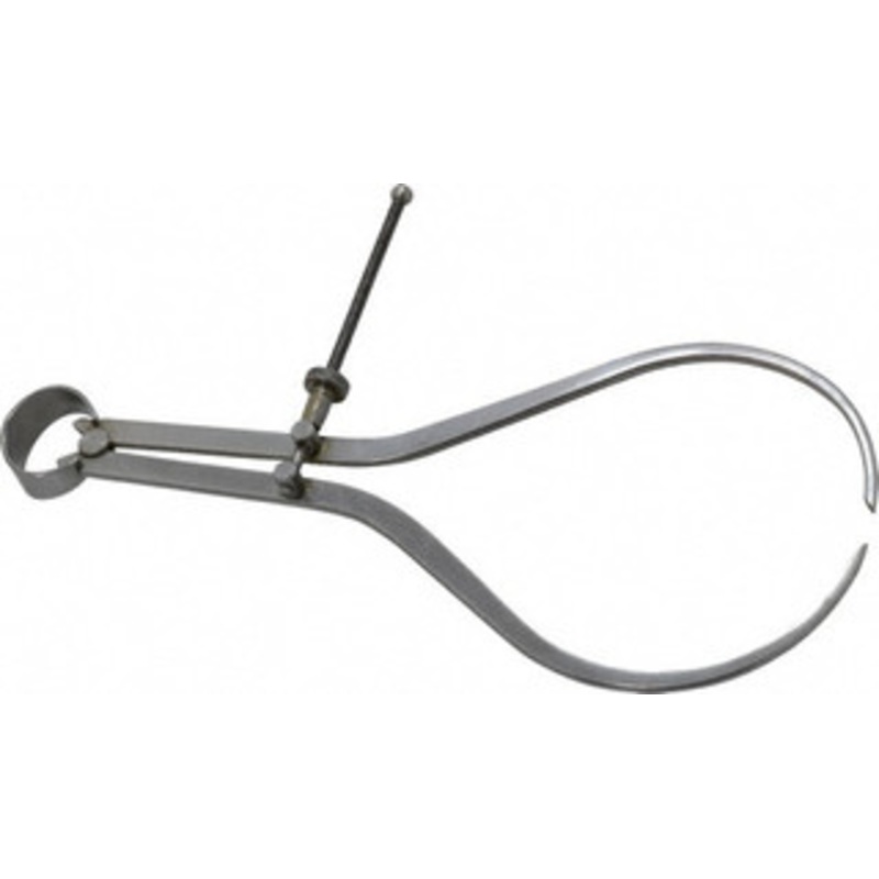 Value Collection 10 Inch Leg, Spring Joint, Steel, Polished, Outside Caliper 10 Inch Max Measurement, 250mm Max Measurement, Flat Leg with Quick Nut Adjustment OD/10 – 06486104