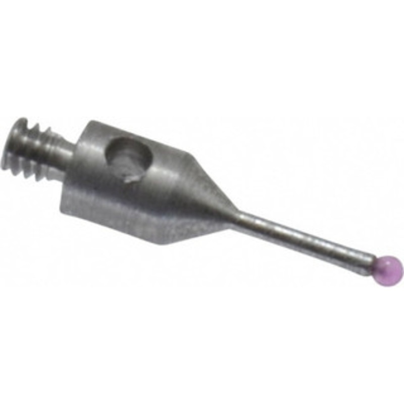 Fowler CMM Ball Stylus: 1 mm Ball Dia, 10 mm OAL, M2 Ruby Point, Stainless Steel Stem 54-772-300-0 – 08582504