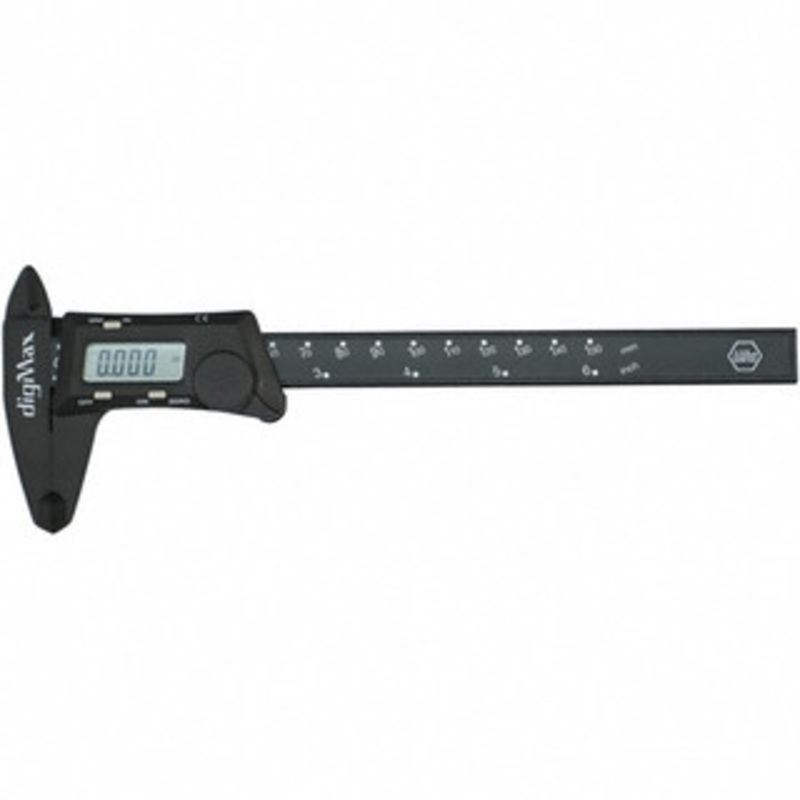 Wiha Electronic Caliper: 0 to 6, 0.0005 Resolution Polycarbonate Caliper, Carbon Fiber Reinforced Plastic Jaws 41101 – 02749844