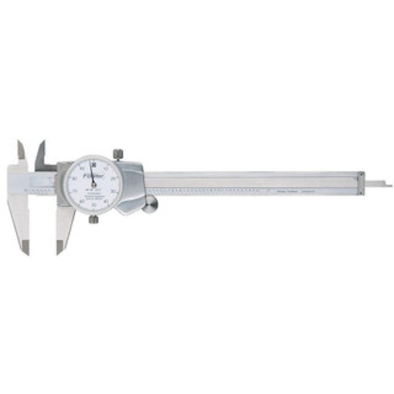 Fowler Dial Caliper: 6” Range, 0.001” Graduation, 0.1” per Revolution 1.6” Jaw Length, White Face,  0.001” Accuracy 52-008-006-2 – 06418008