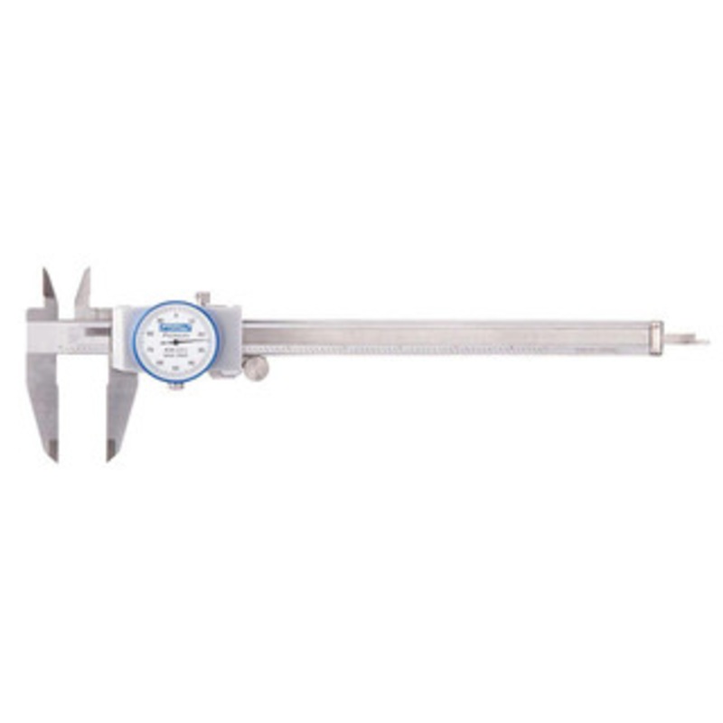 Fowler Dial Caliper: 8” Range, 0.001” Graduation, 0.1” per Revolution 2” Jaw Length, White Face,  0.0015” Accuracy 52-008-708-0 – 85213445