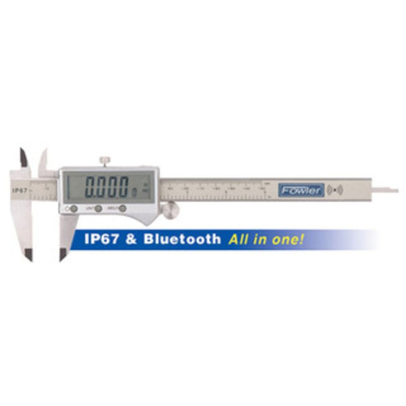 Fowler Electronic Caliper: 0 to 12, 0.0005 Resolution, IP67 0.0015 Accuracy, Stainless Steel Caliper, 2.35 Jaw Length, Stainless Steel Jaws, Data Output, Calibrated 54-100-512-BT – 96050703