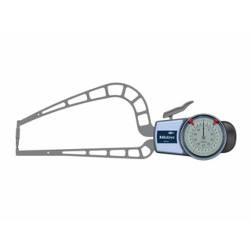 Mitutoyo 0 to 0.8, 0.0005 Graduation, 0.0015 Accuracy, Outside Dial Caliper Gage 0.97 Groove Depth x 0.97 Groove Width, Ball/Ball Contact Point, 81.28mm Leg Length 209-455 – 59462192