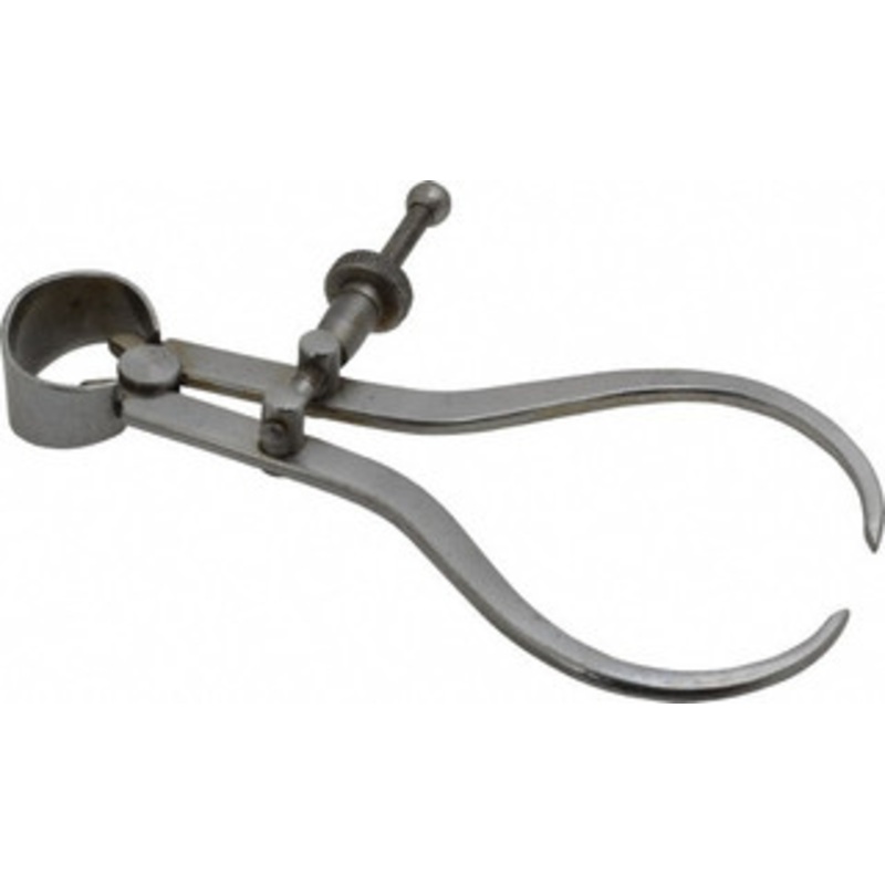 Value Collection 4 Inch Leg, Spring Joint, Steel, Polished, Outside Caliper 4 Inch Max Measurement, 100mm Max Measurement, Flat Leg with Quick Nut Adjustment OD/4 – 06486047
