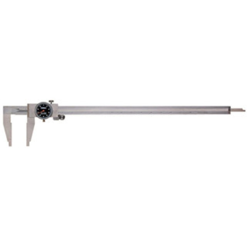 Fowler Dial Caliper: 18” Range, 0.001” Graduation, 0.1” per Revolution 3.125” Jaw Length, Black Face,  0.003” Accuracy 52-008-018-0 – 48457873