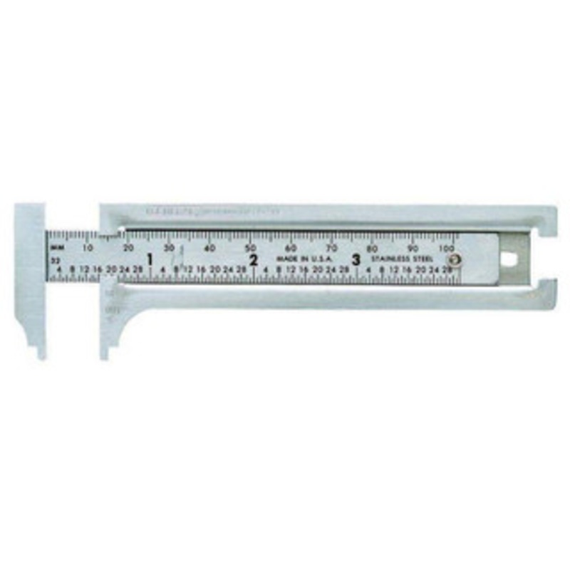 General Tools & Instruments Slide Caliper: 0 to 3, 0.0001 Accuracy, 0.031 Graduation, Stainless Steel 1/2 Jaw Depth 132ME – 06417364