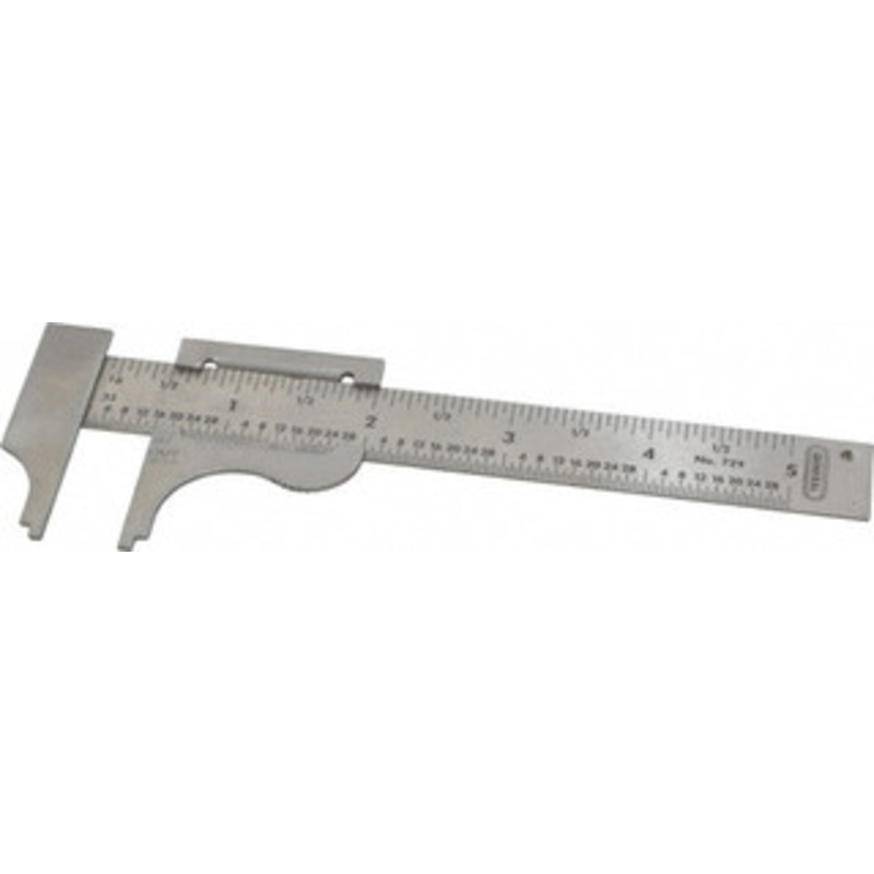 General Tools & Instruments Pocket Slide Caliper: 0 to 4, 1/16 & 1/32 Graduation, Stainless Steel 3/4 Jaw Depth 729 – 06417299