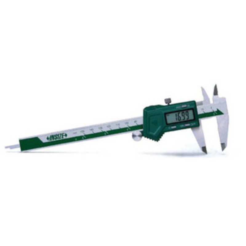 Insize Electronic Caliper: 0 to 6, 0.0005 Resolution 0.0012 Accuracy, 1.575 Jaw Length, Stainless Steel Jaws, Data Output 1130-150 – 15862030