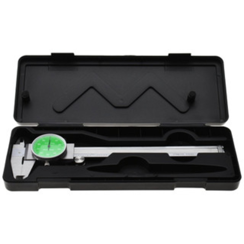 Value Collection Dial Caliper: 6” Range, 0.001” Graduation, 0.1” per Revolution 1.57” Jaw Length, Green Face 102-1046 – 56450794