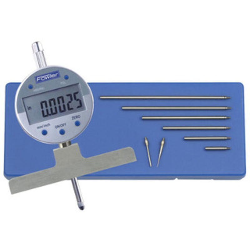 Fowler 0 to 22 Alloy Steel Electronic Depth Gage 0.0008 Accuracy, 0.01mm Resolution, 4 Base Length 54-125-777-0 – 05022538
