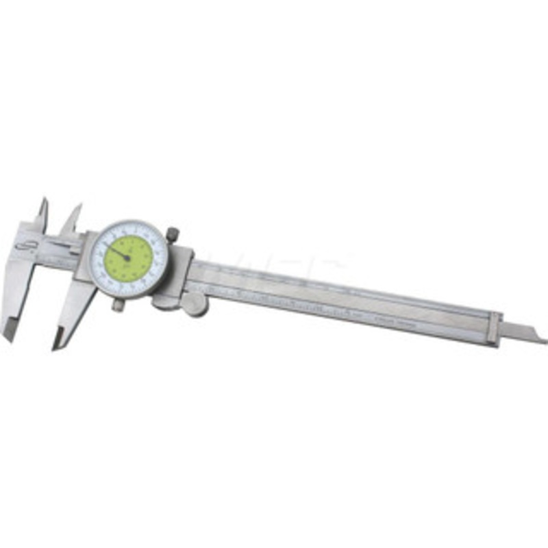iGaging Dial Caliper: 6” Range, 0.001” Graduation, 0.1” per Revolution 1.5855” Jaw Length, White Face, 0.005” Accuracy 100-164 – 17621426
