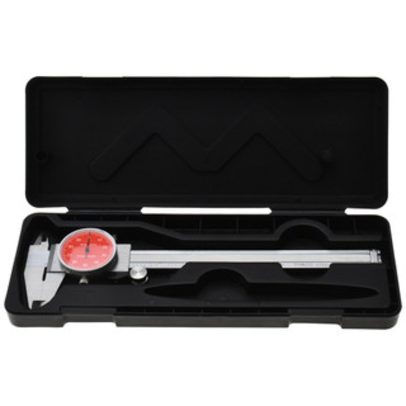 Value Collection Dial Caliper: 6” Range, 0.001” Graduation, 0.1” per Revolution 1.57” Jaw Length, Red Face 102-1026 – 56450802