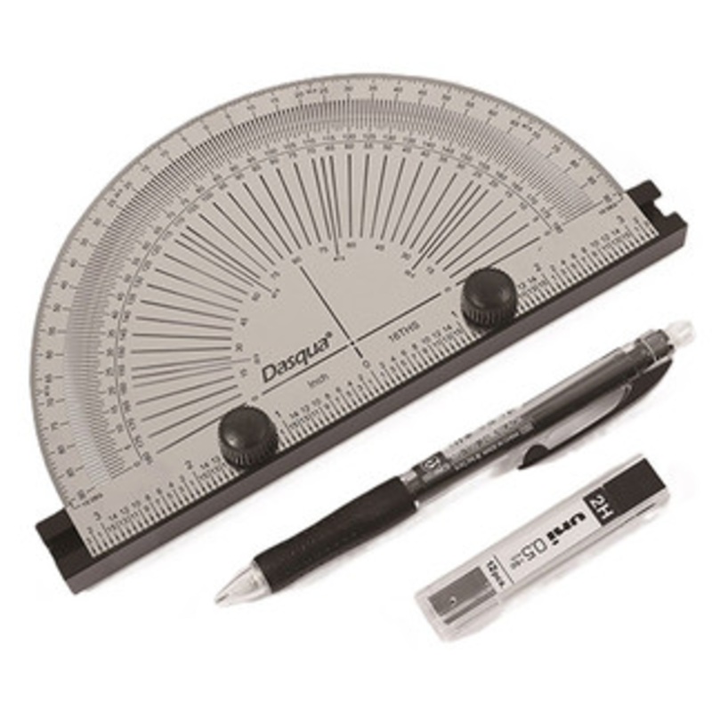 Dasqua 6 Precision Marking Protractor With Pencil & Refill Lead – 1804-5778
