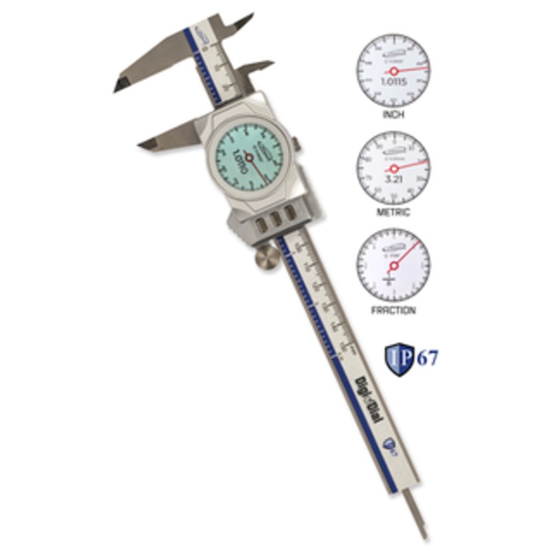 iGaging iP67 DigiDial Digital Caliper with Bluetooth, 0 – 6/150 mm – 100-670-B06
