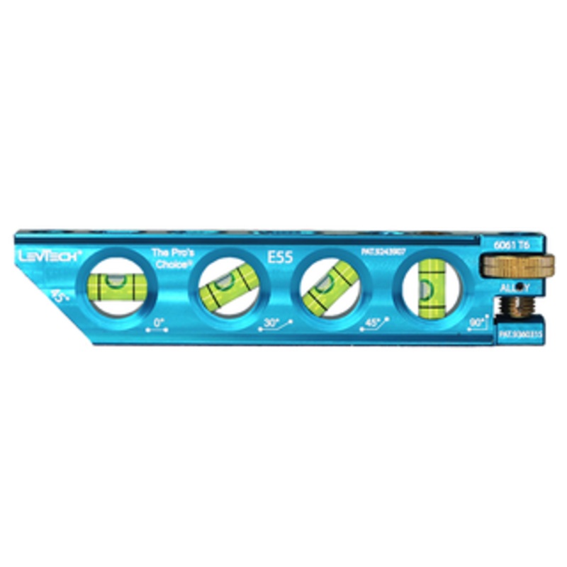 LevTech E55 4 Vial Electricians Conduit Bending Level – Blue