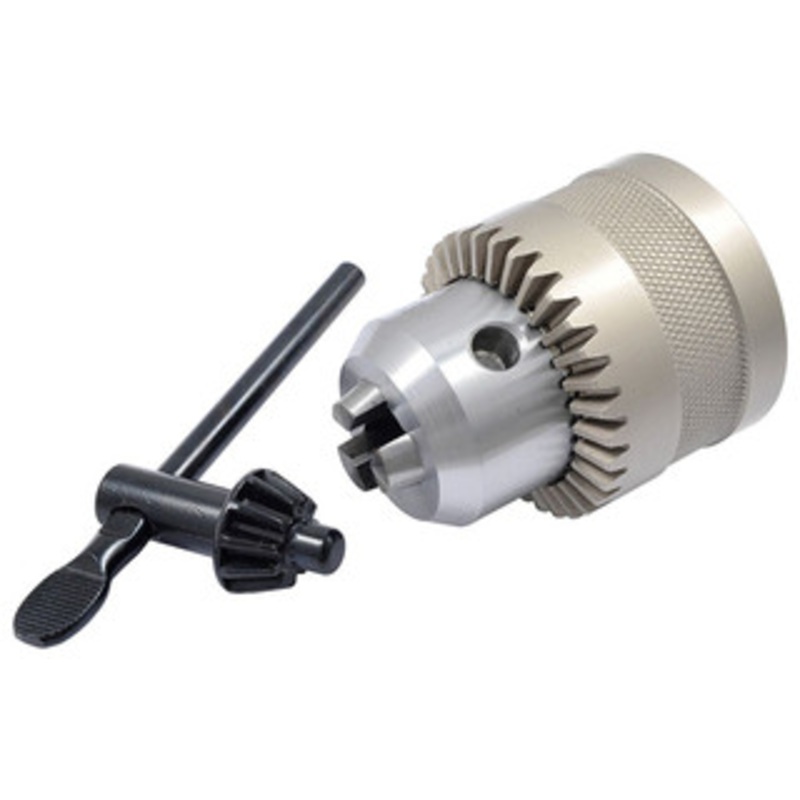 Precise JT6 Chrome-Plated Drill Chuck With Key, 1/32-1/2 Capacity – 3700-1103