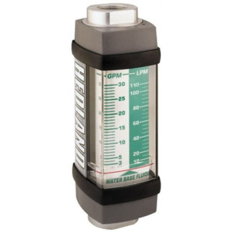 Hedland 1/2 NPTF Port Water-Based Liquid Flowmeter 3000 Max psi, 0.5 to 5 GPM, Anodized Aluminum H613A-005 – 56489024