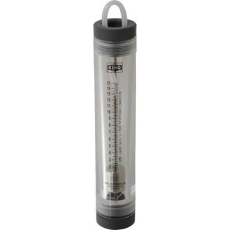 King Instrument 1 FNPT Port Tube Flowmeter 125 Max psi, 15 GPM, Acrylic 7205017131W – 86487022