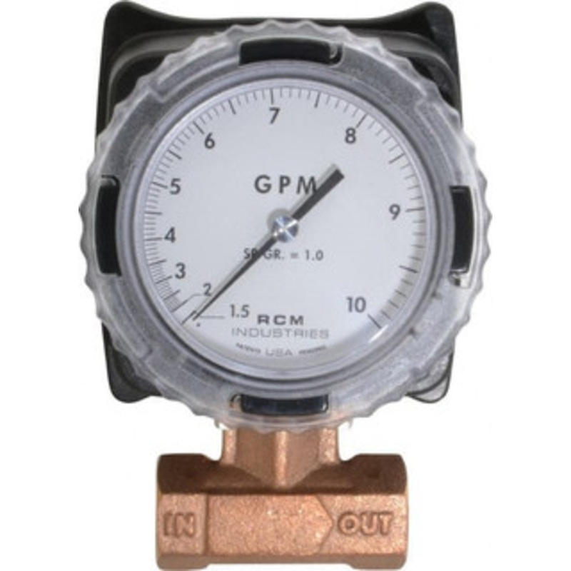 Made in USA 3/4 NPT Port RCM Industries Flo-Gage Flowmeter 180 Max psi, 1.5 to 10 GPM, Bronze 3/4-71-R-10 – 86490018