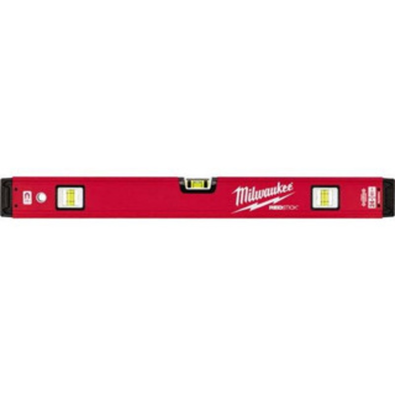 Milwaukee Tool Magnetic 24 Long 3 Vial Box Beam Level Aluminum, Red, 1 Level & 2 Plumb Vials MLBXM24 – 39610217