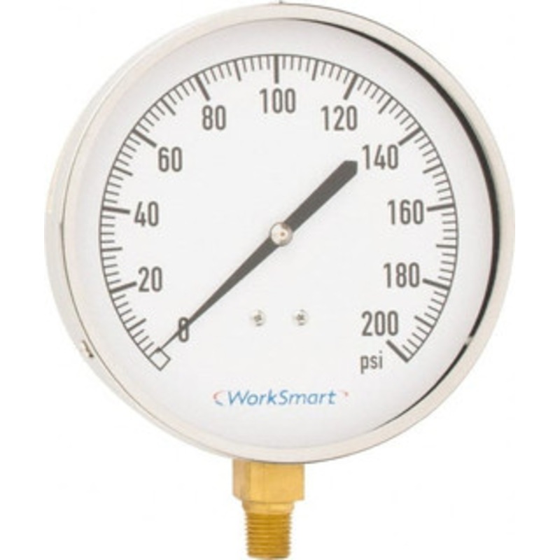 Value Collection 4-1/2 Dial, 1/4 Thread, 0-200 Scale Range, Pressure Gauge Lower Connection Mount, Accurate to 0.01% of Scale WS-PE-274 – 59274233