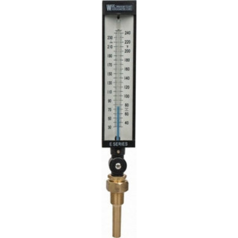 WGTC Weksler Glass Thermometer Corp. 30 to 240F, Industrial Thermometer with Standard Thermowell 3-1/2 Inch Stem Length, 1-1/4 to 18 Inch Thread AS5H942E-T1E3D2 – 86493616