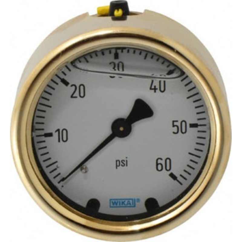 WIKA 2-1/2 Dial, 1/4 Thread, 0-60 Scale Range, Pressure Gauge Back Connection Mount, Accurate to 1.5% of Scale 9318160 – 56456106