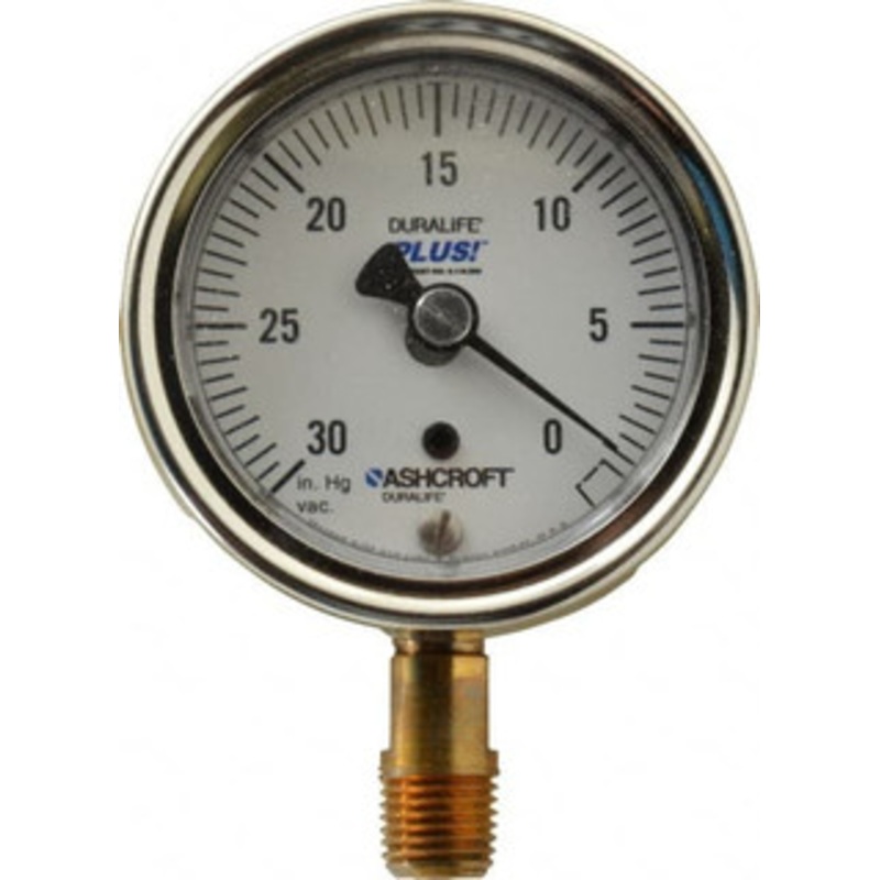 Ashcroft 2-1/2 Dial, 1/4 Thread, 30-0 Scale Range, Pressure Gauge Lower Connection Mount, Accurate to 1% of Scale 94573XLL – 75011551