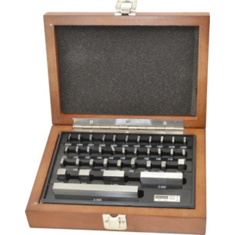 Value Collection 36 Piece, 0.05 to 4, Grade 0, Steel Gage Block Set Rectangular, 12 (4), 5 (0.1-0.4), 6 (0.050), 6 (0.5-1), 8 (2) Tolerance, NIST Traceability Certification 630-4100 – 09900515