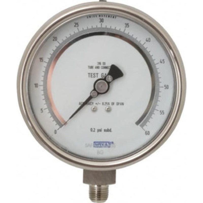 WIKA 4 Dial, 1/4 Thread, 0-300 Scale Range, Pressure Gauge Lower Connection Mount, Accurate to 0.25% of Scale 4220081 – 74831256