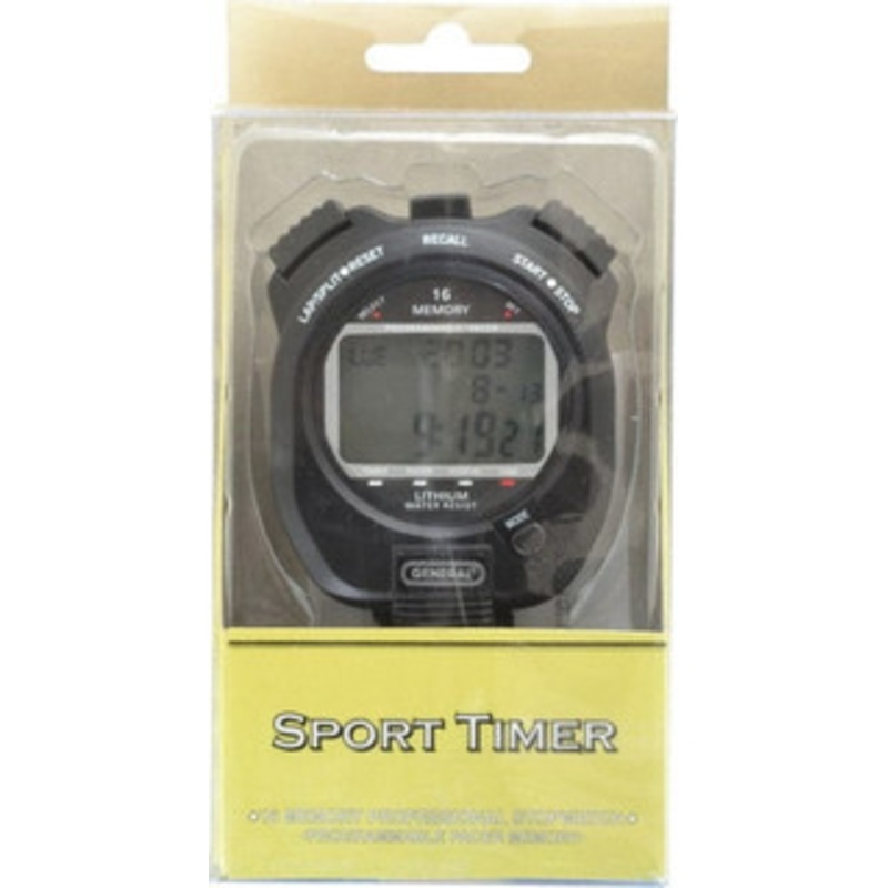General Large Display with 16 Memory Stop Watch Black SW-888L – 86499357