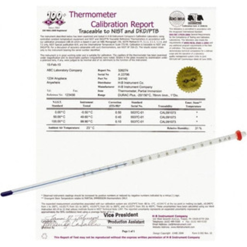 H-B Instrument -20 to 110C, Organic Filled Precision Thermometer 12 Inch Immersion Length 602051100 – 68168350