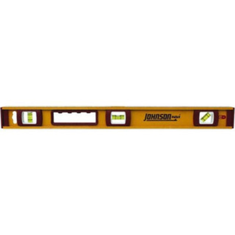 Johnson Level & Tool Magnetic 24 Long 3 Vial I-Beam Level Aluminum, Black, 1 Plumb, 1 Level & 1 45 Vials 1234-2400 – 56372634