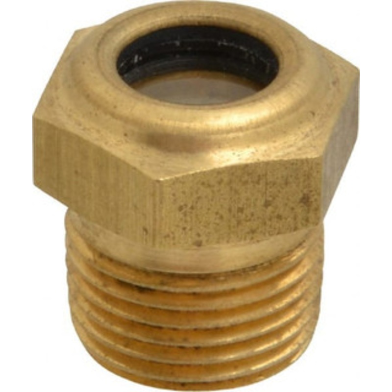LDI Industries 7/16 Sight Diam, 3/8 Thread, 0.88 OAL, Low Pressure Pipe Thread Lube Sight with Reflector Sight Glass & Flow Sight 3/4 Head, 30 Max psi, 3/8-18 Thread LSP151-03-01 – 56476252