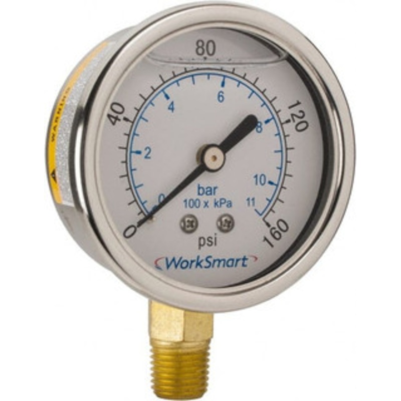 Value Collection 2-1/2 Dial, 1/4 Thread, 0-160 Scale Range, Pressure Gauge Lower Connection Mount, Accurate to 3-2-3% of Scale WS-PE-GAGE-157 – 70670583