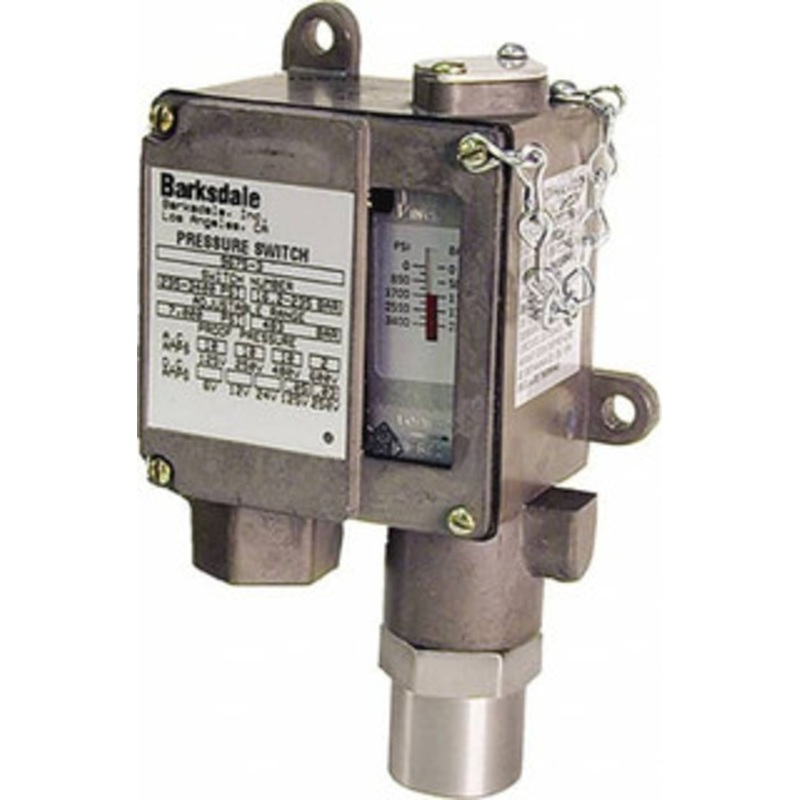 Barksdale 235 to 3,400 psi Adjustable Range, 7,000 Max psi, Sealed Piston Pressure Switch 1/4 NPT Female, Screw Terminals, SPDT Contact, 416SS Wetted Parts, 2% Repeatability 9675-3 – 31042484