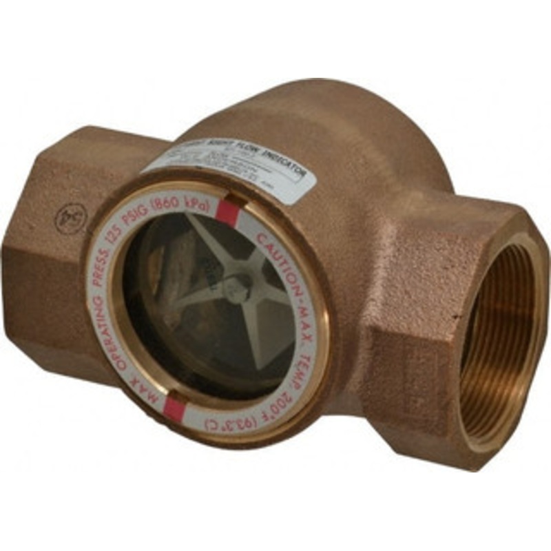 Dwyer Instruments 2 Inch, Bronze Body Sight Flow Indicator 125 Max psi, 5-11/16 Inch Overall Length, 200F SFI-100-2 – 00606301