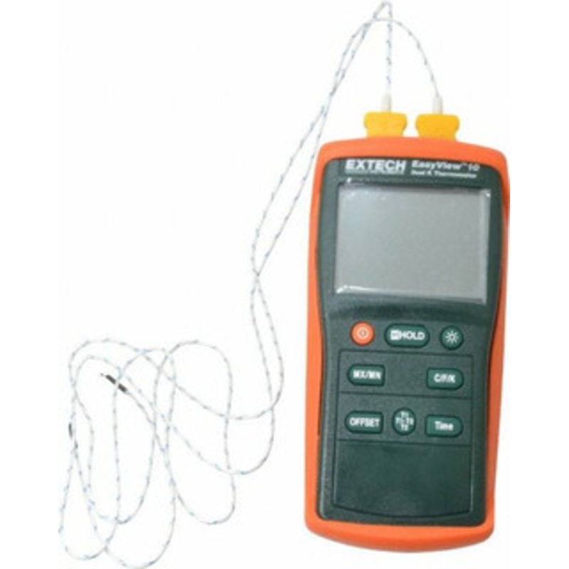Extech -200 to 1,999F EasyView Dual Input Thermometer Dual Digital Display, K Thermocouple Sensor, Battery Power EA10 – 03899861