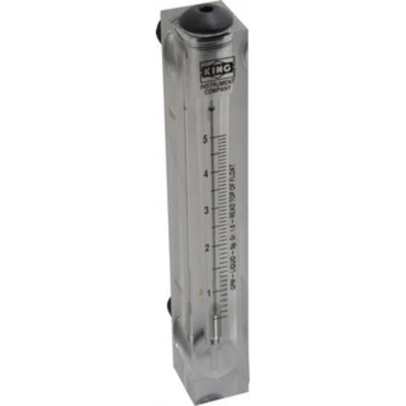 King Instrument 1/2 M Port Block Style Panel Mount Flowmeter 100 Max psi, 5 GPM, Acrylic 75202105C-08 – 86485950