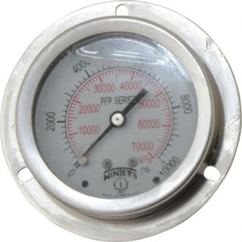 Winters Instruments 2-1/2 Dial, 1/4 Thread, 0-10,000 Scale Range, Pressure Gauge Front Flange Panel Mount, Center Back Connection Mount, Accurate to 1.6% of Scale PFP85325FFSG25. – 55193031