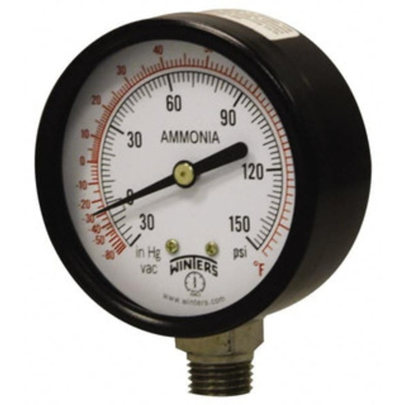 Winters Instruments 4 Dial, 1/4 Thread, 30-0-300 Scale Range, Pressure Gauge Lower Connection Mount, Accurate to 3-2-3% of Scale PAM1696 – 89905087