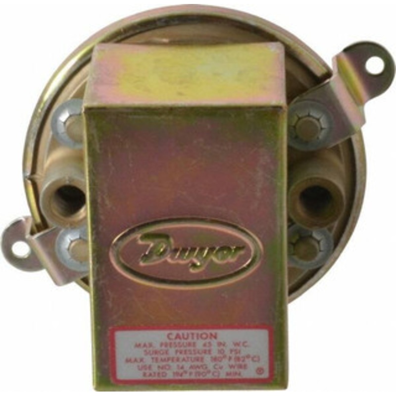 Dwyer Instruments Low Differential Pressure Switch 1/8 Inch Thread, 10 Maximum PSI, Low Differential Pressure Switches 1910-20 – 01936038