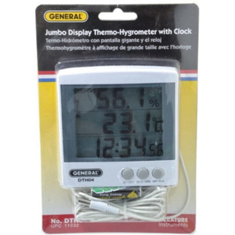 General 23 to 122F, 20 to 99% Humidity Range, Thermo-Hygrometer 6% Relative Humidity Accuracy DTH04 – 01050756