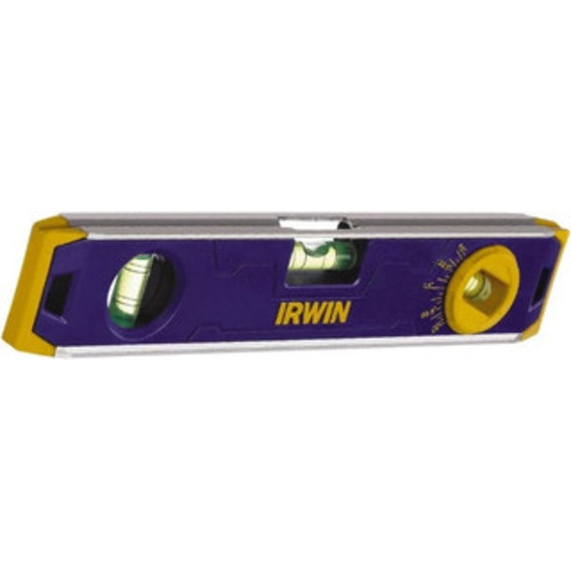 IRWIN Magnetic 9 Long 3 Vial Torpedo Level Aluminum, Blue, 1 Level, 1 Plumb & 1 Vari-Pitch Vials 1794155 – 52369022
