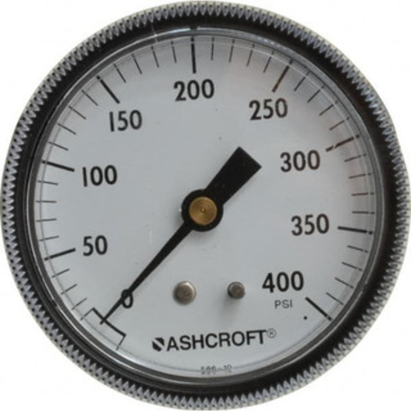 Ashcroft 2-1/2 Dial, 1/4 Thread, 0-400 Scale Range, Pressure Gauge Center Back Connection Mount 662876131754 – 56480262