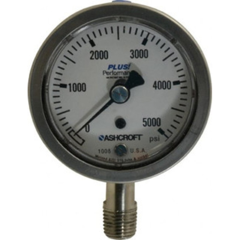 Ashcroft 2-1/2 Dial, 1/4 Thread, 0-5,000 Scale Range, Pressure Gauge Lower Connection Mount, Accurate to 3-2-3% of Scale 83163XLL – 75008946
