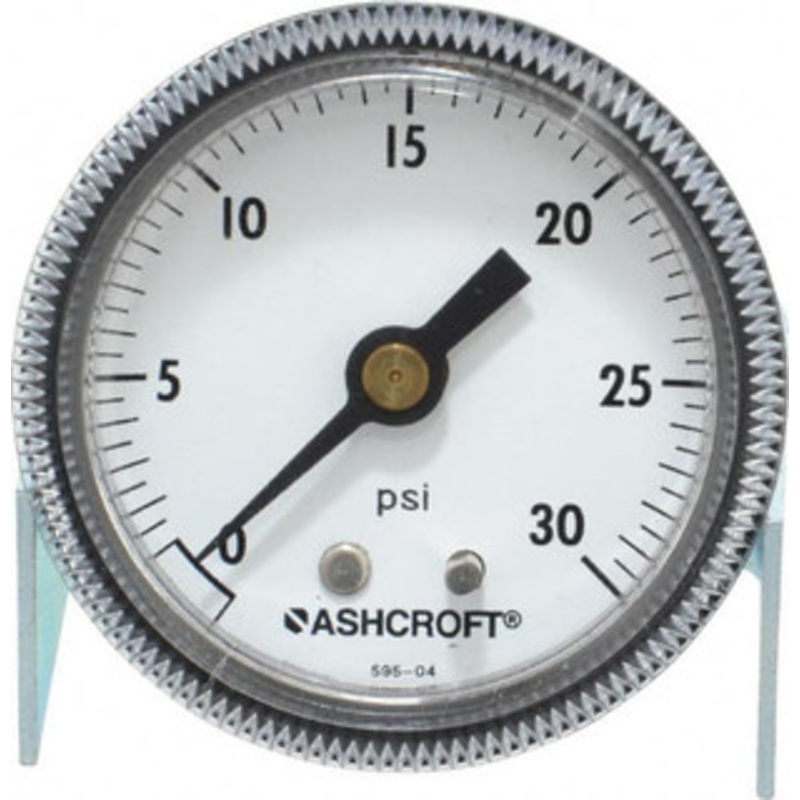 Ashcroft 2 Dial, 1/4 Thread, 0-30 Scale Range, Pressure Gauge Center Back Connection Mount 662876000524 – 56480049