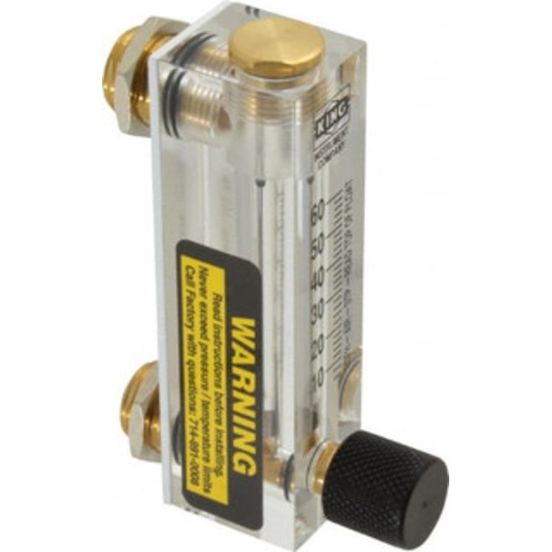 King Instrument 1/4 F Port Block Style, Panel Mount Flowmeter 125 Max psi, 60 SCFH, Acrylic 75301112C-11 – 86485794