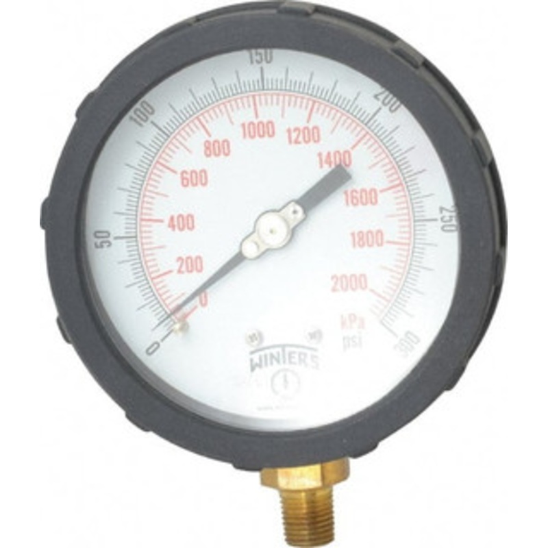 Winters Instruments 4 Dial, 1/4 Thread, 0-300 Scale Range, Pressure Gauge Lower Connection Mount, Accurate to 1% of Scale PCC607C3Y4SGC – 55193429
